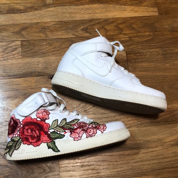 Nike Other - NIKE Air Force 1 custom red rose high tops